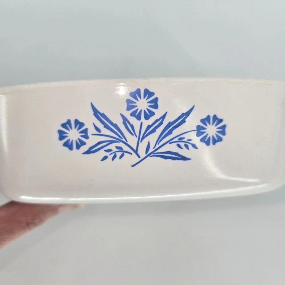 Corning Ware Blue Cornflower 1 Quart Casserole Dish Vintage Pyroceram Baker